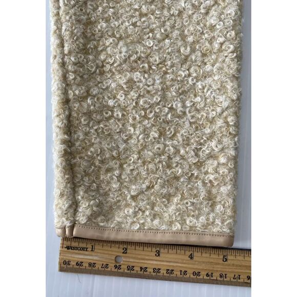 Stylus Sherpa Look Cream/Tan Jacket w/ Faux Leather Trim Size Large - Picture 10 of 12